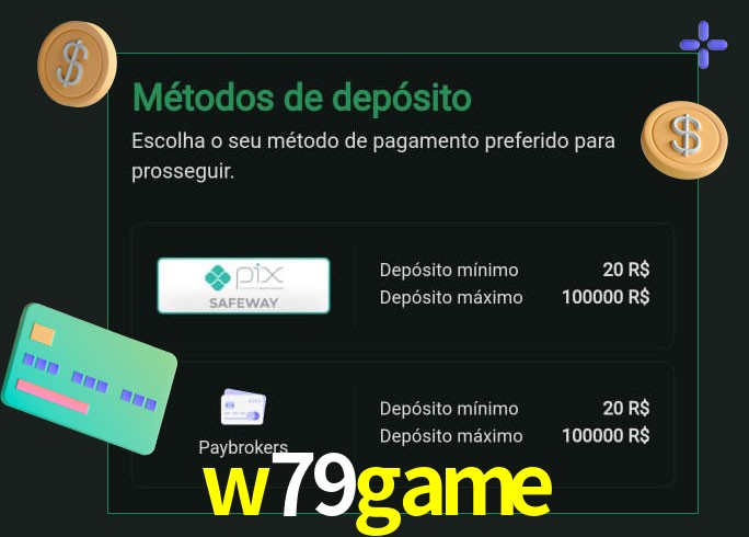 O cassino w79game oferece uma grande variedade de métodos de pagamento